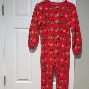 Macy's Family Pajamas Unisex Kids Reindeer Microfleece Footed Pajamas